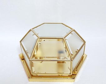 Vintage zeshoekige plafond- of wandlamp uit Oostenrijk, jaren 80