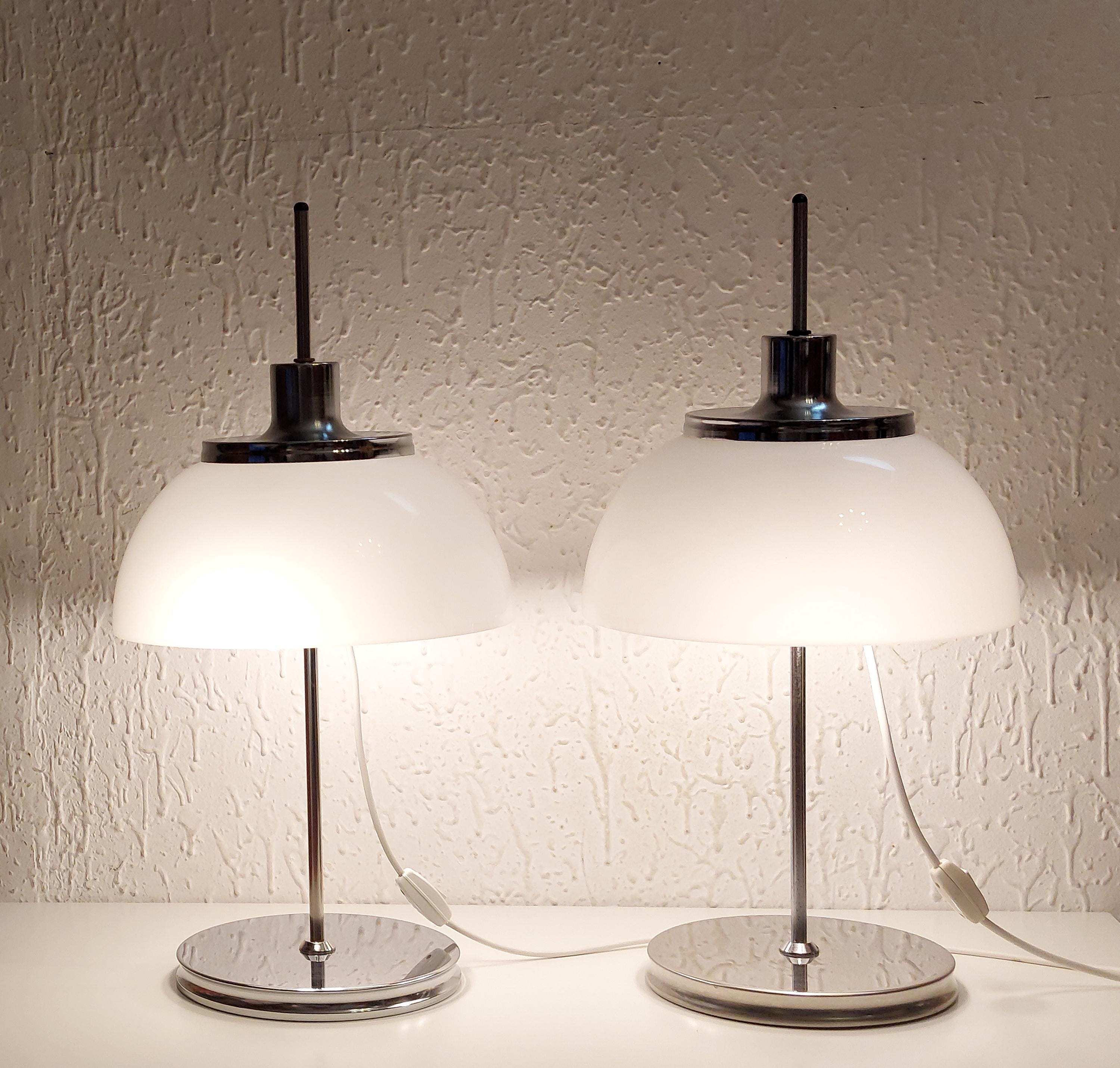Set of 2, Meblo Guzzini Faro Table Lamps Yugoslavia 70s