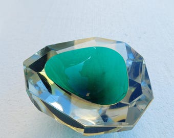 Cuenco de cristal artístico Sommerso de Murano, Att. a Mandruzzato, Italia, 1960