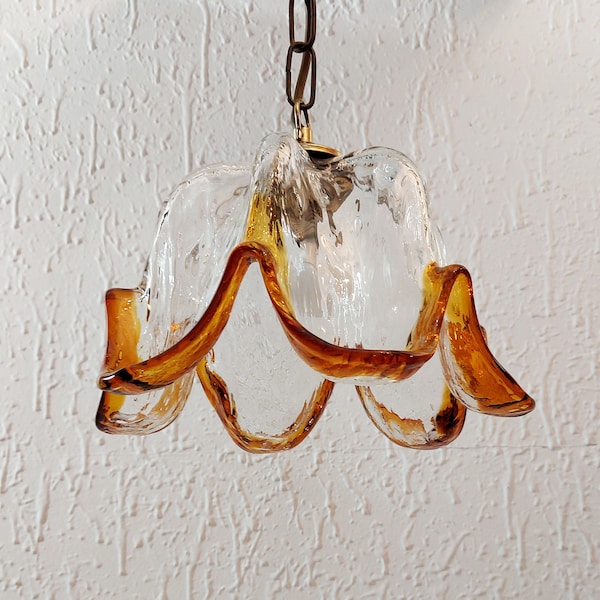Lámpara colgante de cristal de Murano de Carlo Nason para Mazzega - Italia años 70