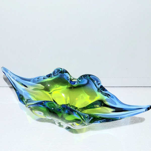 Bohemian Art Glass Bowl by Josef Hospodka for Chřibská Glassworks - Made in Chehoslovakia 60s