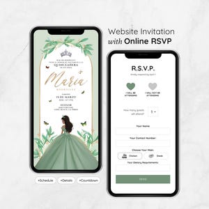 Personalized Quinceañera Digital Invitation & RSVP Website