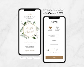 Minimalist Digital Save the Date & RSVP Wedding Website