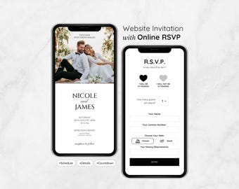 Digital Wedding Invitation & RSVP Mini Website: Mobile Electronic Invite