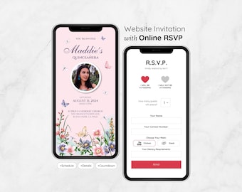 Personalized Digital Quinceañera Invitation: RSVP Mini Website