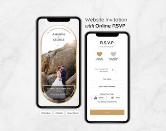 Elegant Digital Wedding Invitation with RSVP Trackable Online Mini Website Customized