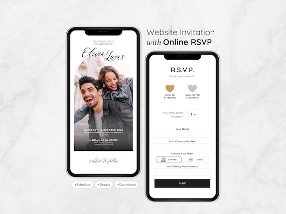 Minimalist Photo Digital Wedding Invitation & RSVP Website