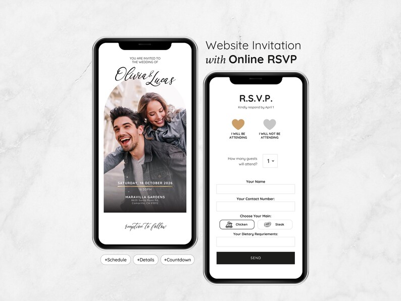 Minimalist Photo Digital Wedding Invitation & RSVP Website image 1