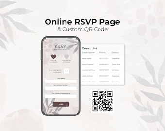 Online RSVP Page Link with Custom QR Code: Digital Event Guest List Tracker