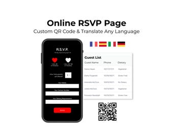 Online RSVP Page with QR Code: Digital Guest List Tracker for All Event Type