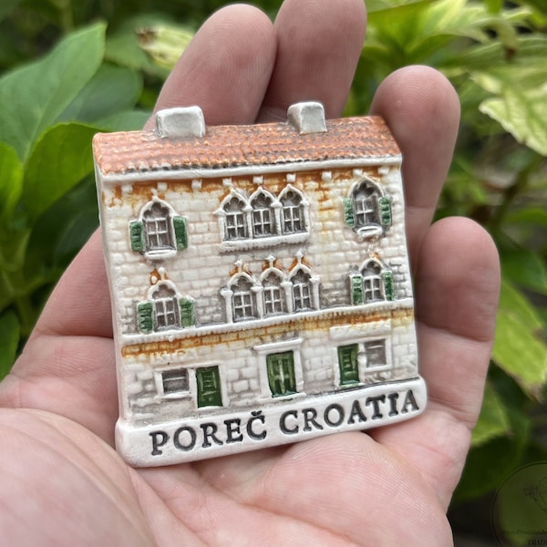 Porec, authentiek Kroatisch souvenircadeau, gemaakt in Kroatië cadeau, handgemaakte keramische magneten, handgemaakte ornament handgebeeldhouwde unieke keramiek