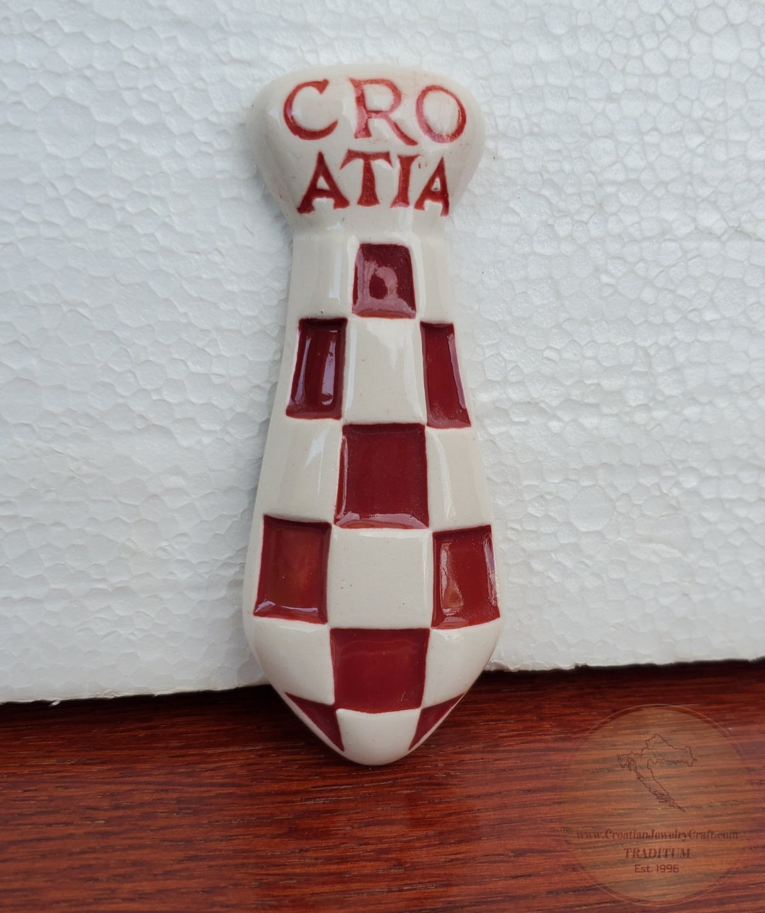 Kravata, Šahovnica, Authentic Croatian Souvenir Gift, Made in Croatia Gift, Handmade Ceramic