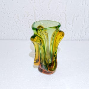 Bohemian Art Glass Vase by Rudolf Beránek for Škrdlovice, Made in Chehoslovakia 60s