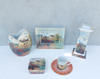 Conjunto de porcelana - Goebel - Artis Orbis - Claude Monet - La maison de l' artiste - Alemanha anos 80