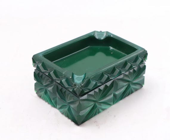 malachite cigarette box Bonhams : An early 20th century cream onyx and banded the yellow metal hinge stamped HG&S Art Deco Malachite Glass Ashtray