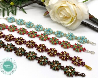 Schema di perline - Bracciale Starwinkle - Schema di tessitura di perline - Tutorial di perline - Schema di braccialetto - Perline Zosimi