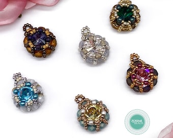 Beading Pattern - Star Drops Charm - Pendant & Earrings - Beadweaving Pattern - Beading Tutorial - Earrings pattern - Zosimi Beads