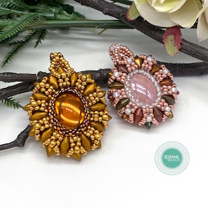 Beading Pattern - Ramya Pendant - Beadweaving Pattern - Beading Tutorial - Pendant Pattern - Zosimi Beads