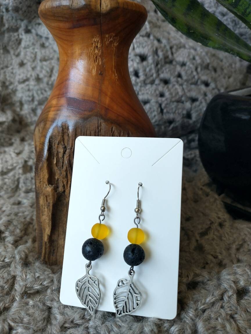 Customize Lemon Yellow Aromatherapy Earrings Etsy UK
