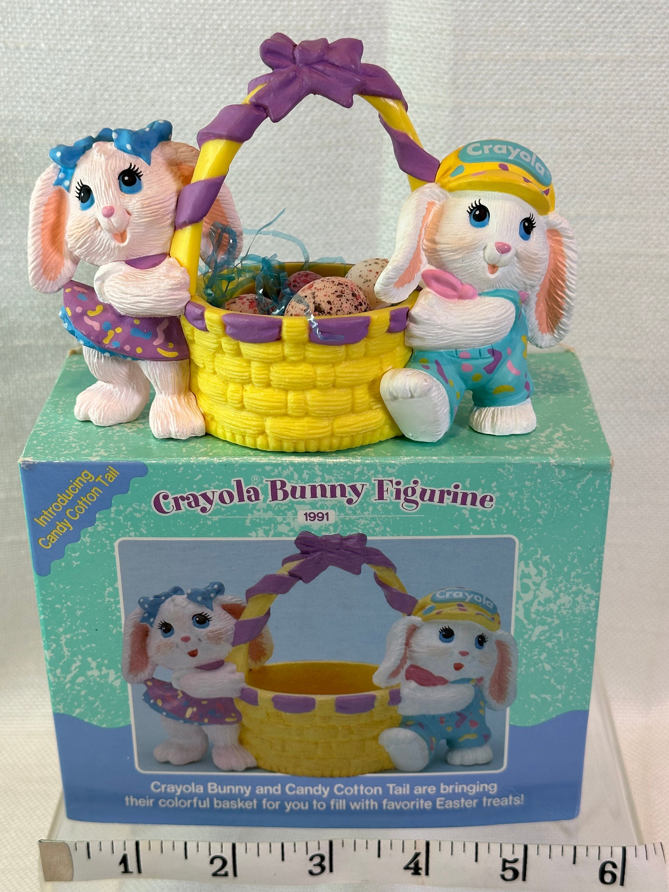 Crayola Easter Bunny Figurines set of Two. Original Box Included Etsy