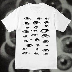 Grunge Eye Shirt | Dark Academia Clothing Gothic Horror Shirt | Fairycore Graphic Tees Y2k Clothing Vintage T Shirt | Evil Eyes Graphic Tee