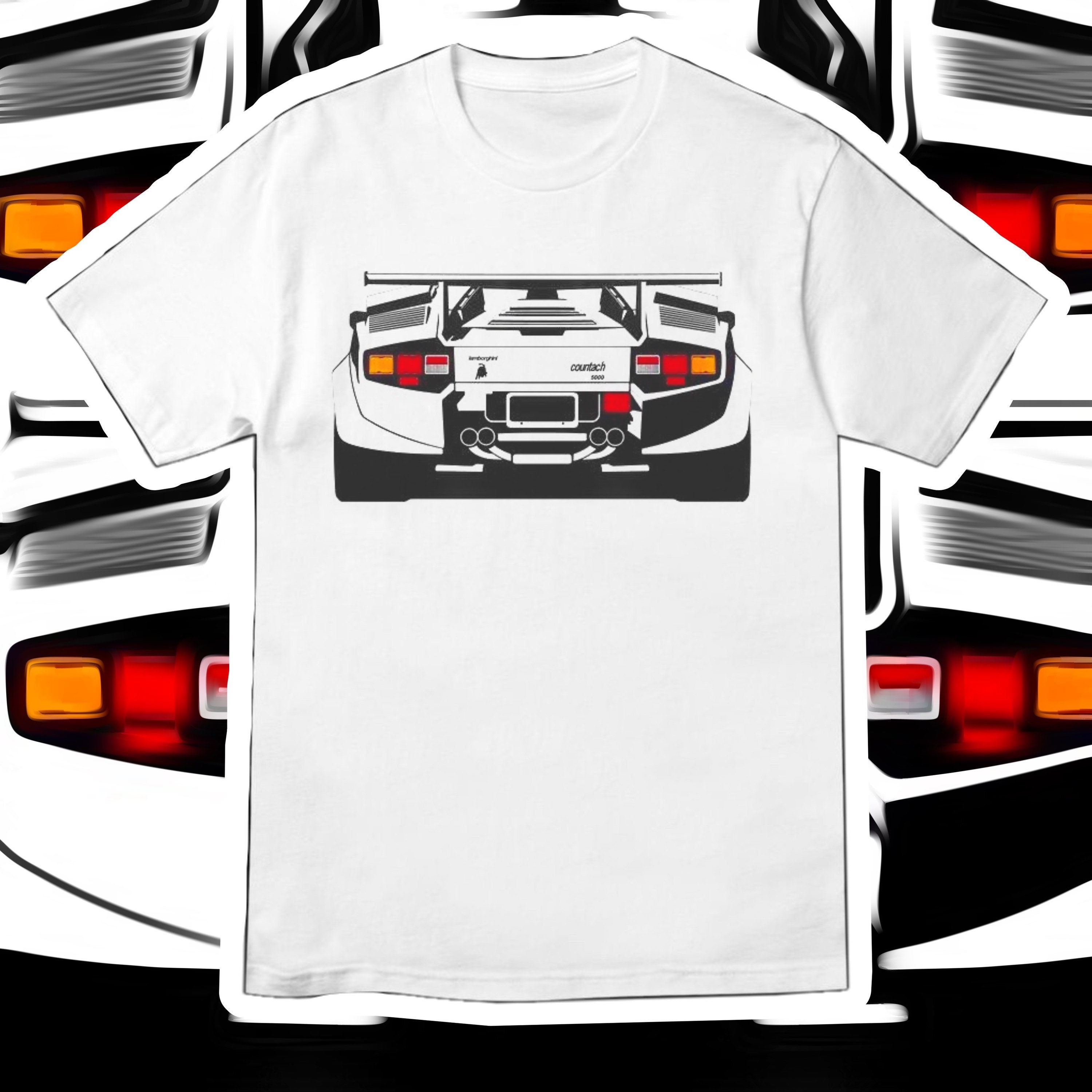 Lamborghini Countach Graphic Tee Super Car T Shirt White Lambo Race Car Vintage Tshirt Print Gift for Him Boyfriend Men Oversized Shirt Etsy