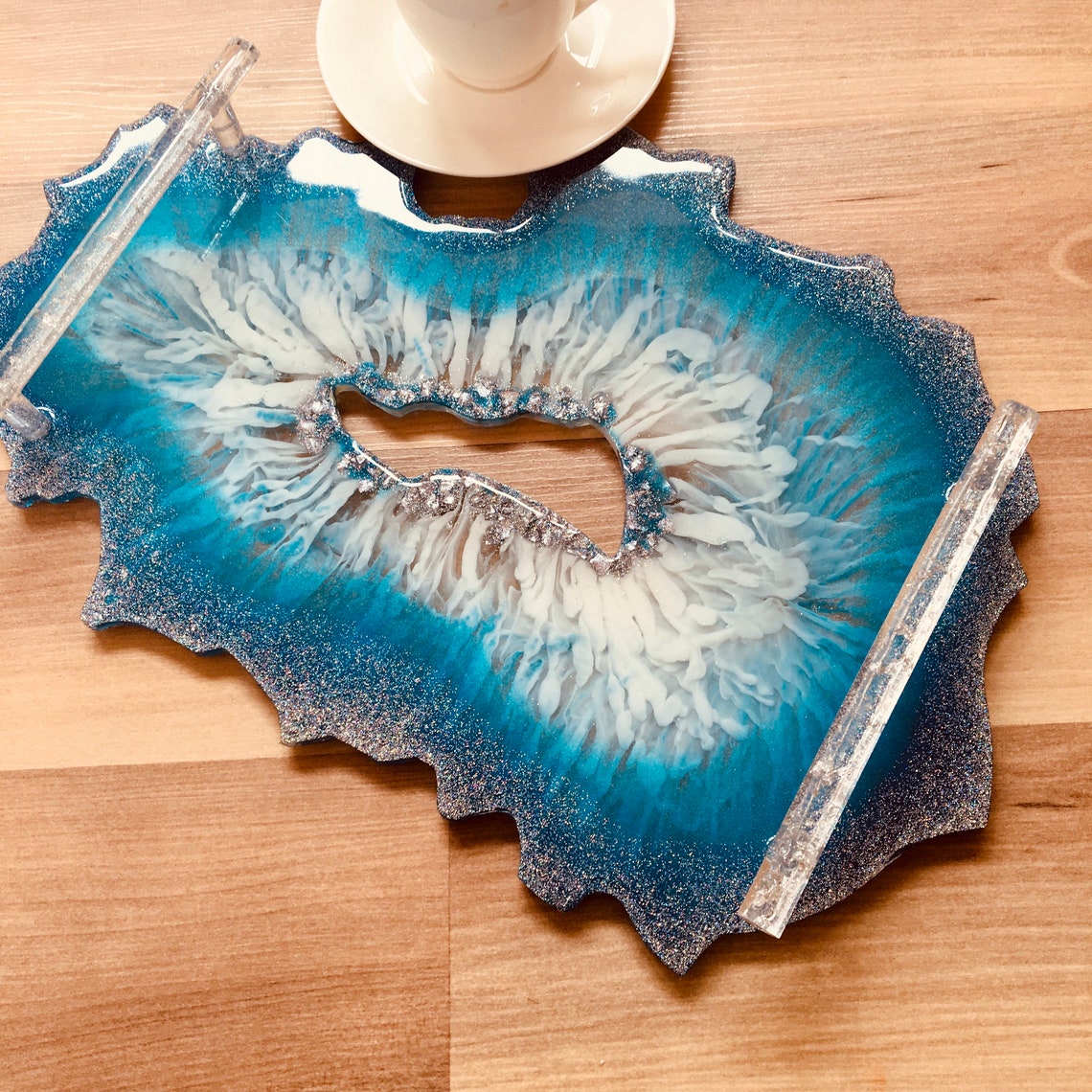 Epoxy resin serving Trayhome decor gift for friendresin Etsy