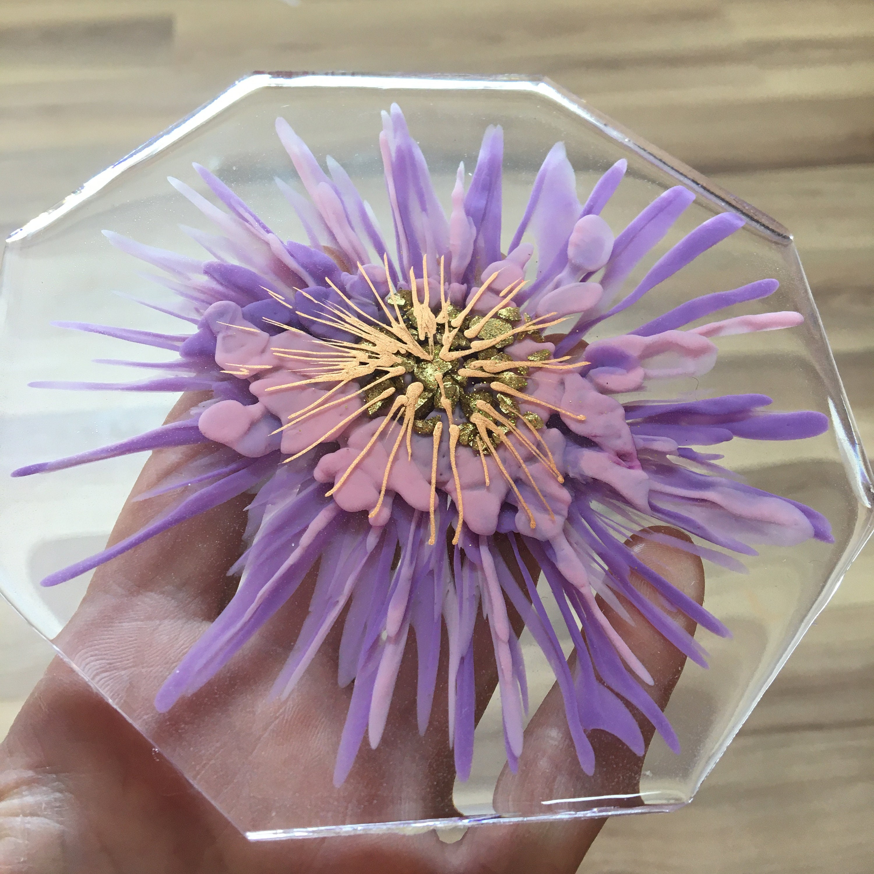 Epoxy Resin Flower Coaster set of 2 Handmade Epoxy Coasters Etsy