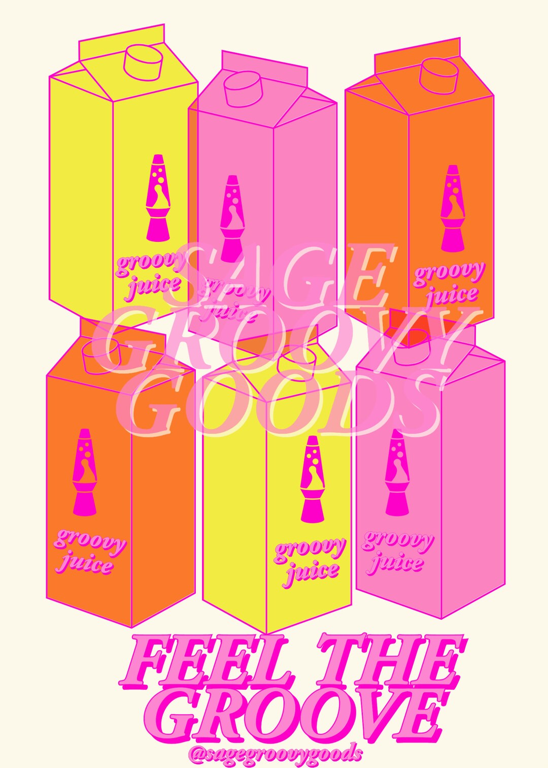 Groovy Juice Downloadable Print Etsy