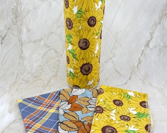 Fall Reusable 100% Cotton Unpaper towels, All purpose Kitchen napkins, Eco-friendly products, Birthday gift for mom, Housewarming gift set
