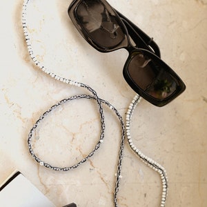 woven glasses chain / mask holder / chain for sunglasses, mask or reading glasses / mask chain made of alpaca wool