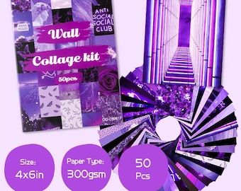 Purple Wall Collage Kit Aesthetic Pictures, Bedroom Decor for Teen Girls, Wall Collage Kit, Collage Kit for Wall Aesthetic