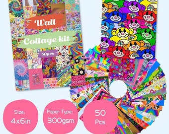 Kidcore Aesthetic Wall Collage Kit, Indie Room Decor, Retro Photo Wall Collage, Indie Collage Kit