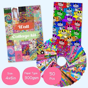 Indie Collage Kit Digital, Wall Decor Aesthetic, Y2K Room Decor, Kidcore  Photo Wall Collage, Retro Picture Collage 65 Pcs, Indie Kid Bedroom 