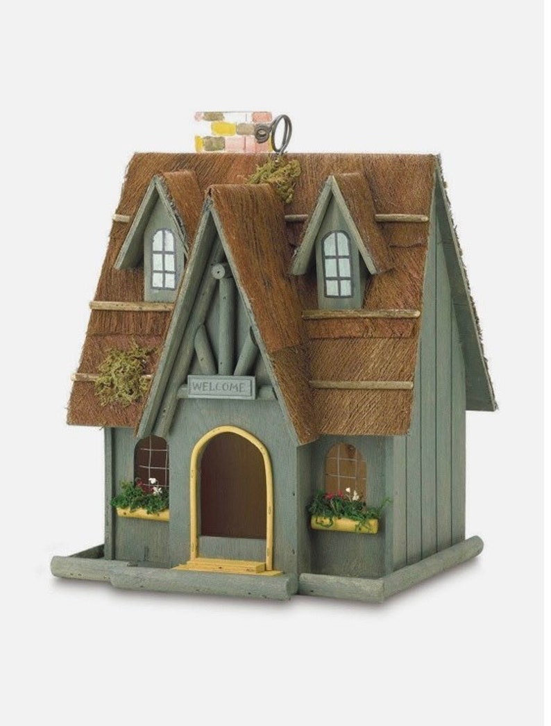 Wood Cottage Birdhouse / Birdhouse / Birdhouses / Birds / Feeders / Bird Feeders / Garden / Home and Garden / Craft / Garden Decor / Yard image 9