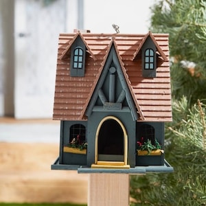 Wood Cottage Birdhouse / Birdhouse / Birdhouses / Birds / Feeders / Bird Feeders / Garden / Home and Garden / Craft / Garden Decor / Yard