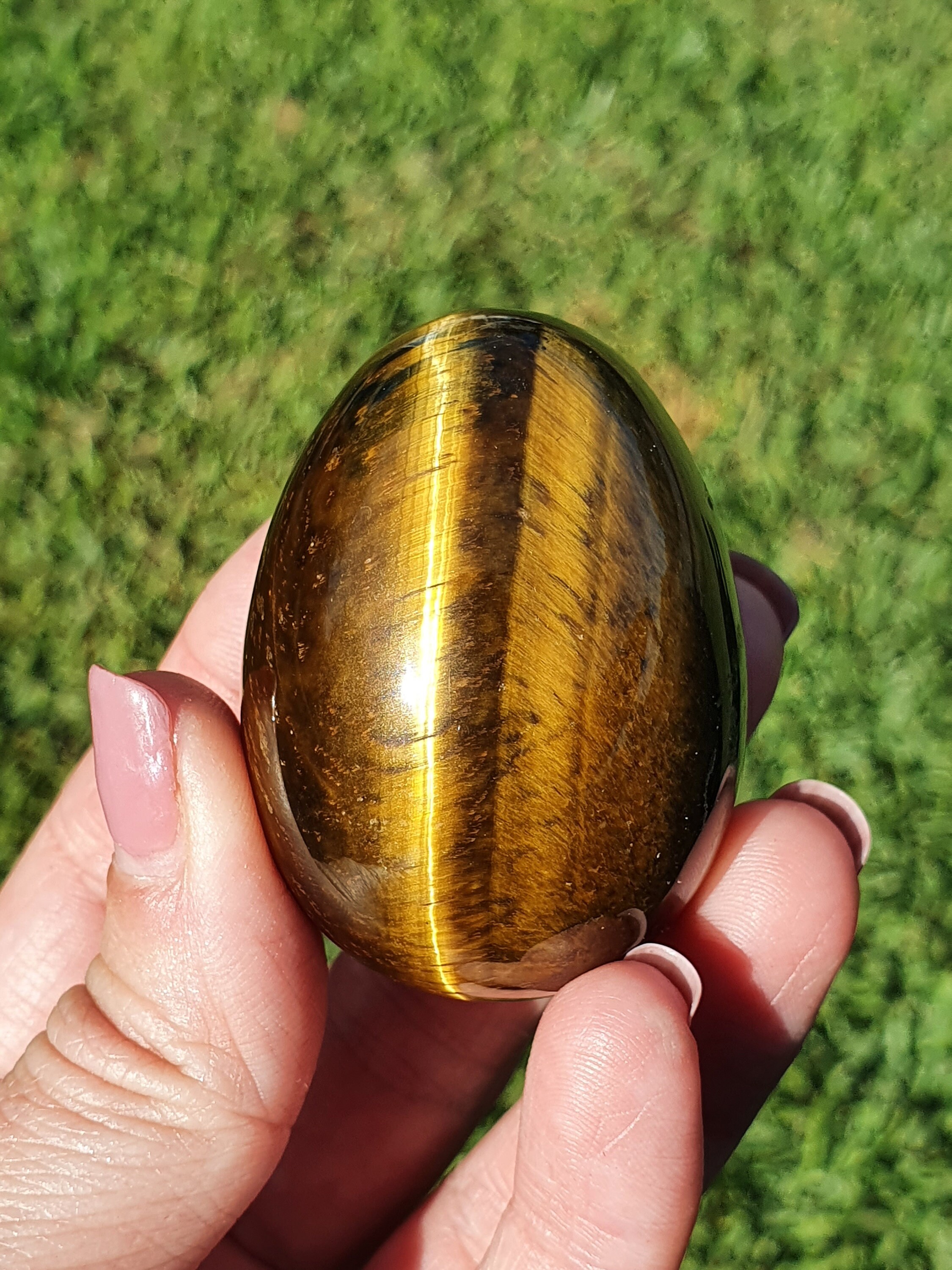 2 Inches Carved Tiger Eye Eggs Gemstone Rock Quartz Reiki Crafts Crystal with Wood Stand 2 Inches Carved Tiger Eye Eggs Gemstone Rock Quartz Reiki Crafts Crystal with Wood Stand
