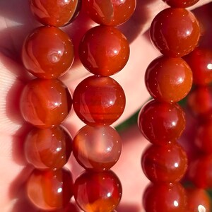 Carnelian 8mm bead bracelet