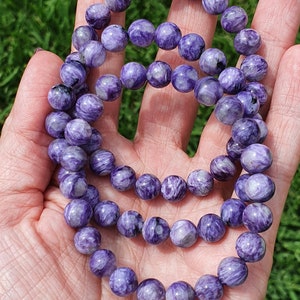 Charoite 8mm bead bracelet