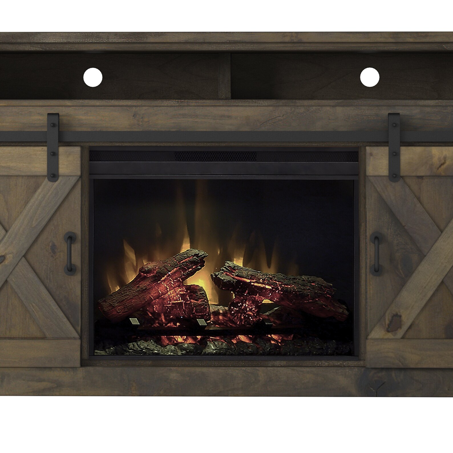 Solid Wood Farmhouse TV Stand con chimenea eléctrica granero | Etsy