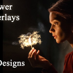 11 Shining Magic Flower Lights Overlays for Photoshop, Christmas overlays, Valentine Gift Lights, Magic Book, Glowing Overlays, Sparkling