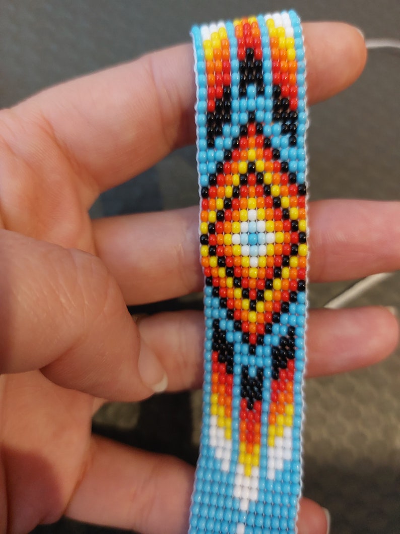 Marine Turquoise Indigenous Bead Choker Native American Beadwork Loom