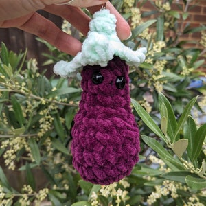 Pattern: Aubergine Emoji keyring - PDF crochet pattern only
