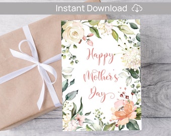 Floral Mothers Day Card, Mothers Day From Daughter, Happy Mothers Day Card, 5x7 Greeting Card, Gift for Mom, Wife, Sister, Daughter, Grandma