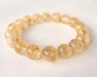 Pulsera de citrino para la abundancia, joya de la prosperidad, piedra de la riqueza y la suerte.
