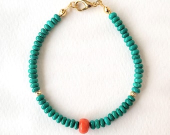 マルチカラーブルーキングマンターコイズとシルバーブレスレット