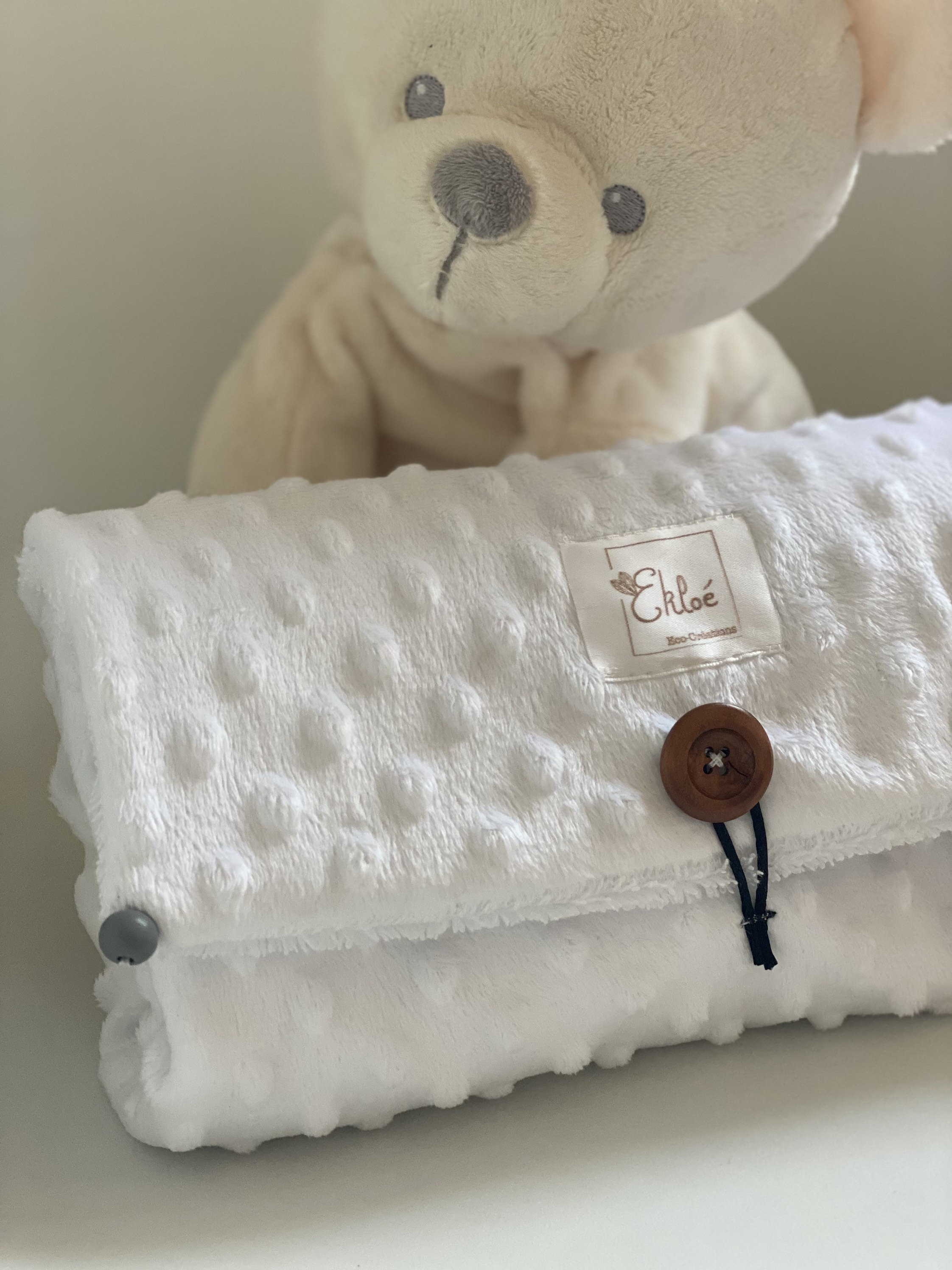 Matelas à Langer Nomade en Éponge de Coton Bio et Minky Bébé Enfant Mixte Motif Étoiles Noires Etoil