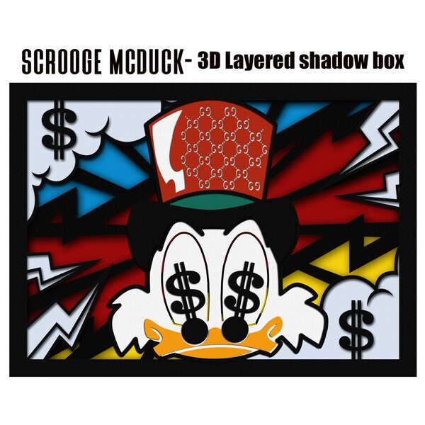 Scrooge mcduck svg,Disneyland 3d layered svg,3d layered svg,shadow box template svg ,shadow box svg,for cricut,digital template,wall decor
