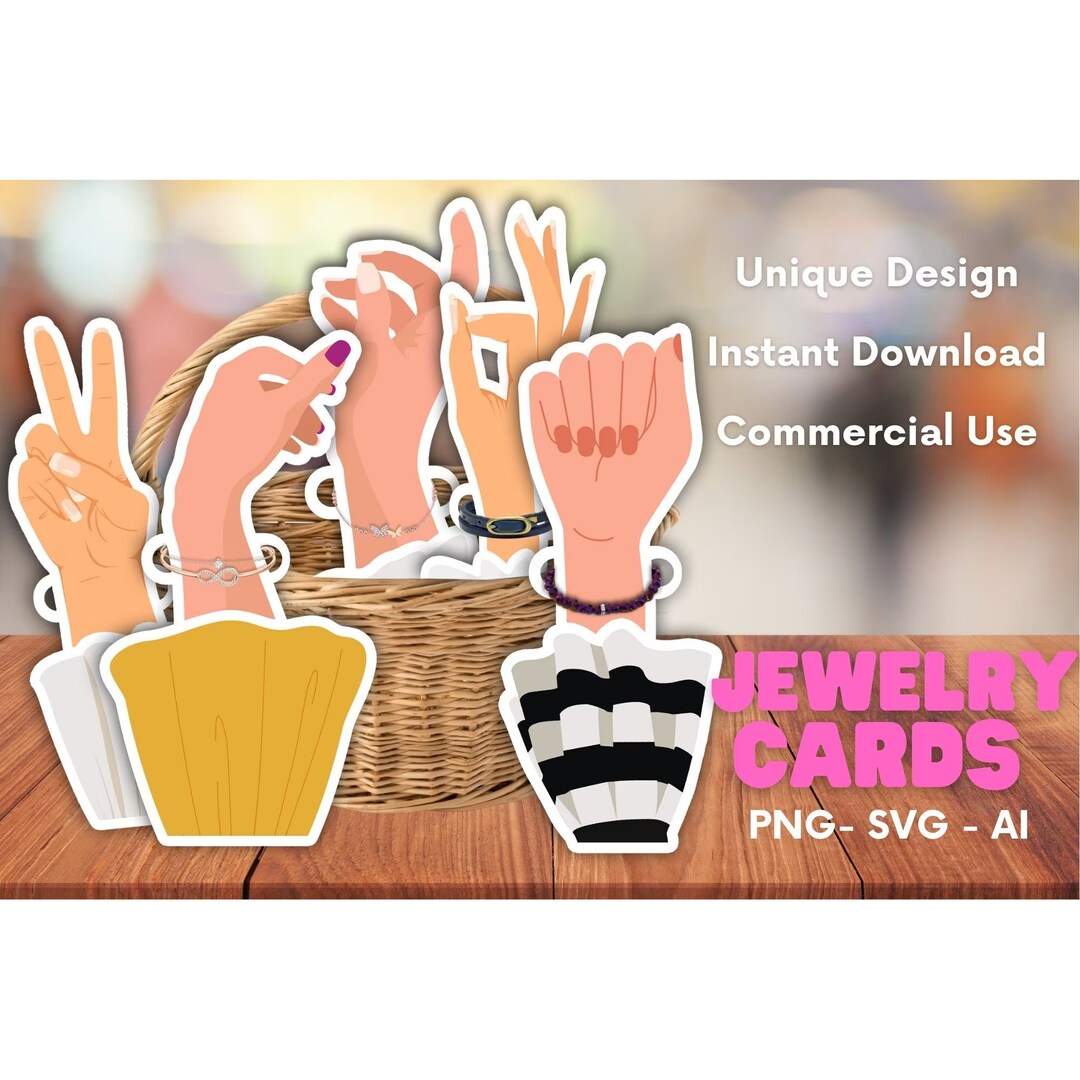 Unique ,printable Bracelet Card ,custom Jewelry Display, Editable ...