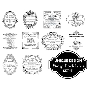 UNIQUE,Vintage French Label,french transfer,vintage label digital,digital stamp,french label digital,psd brush,typography,stencil,decoupage